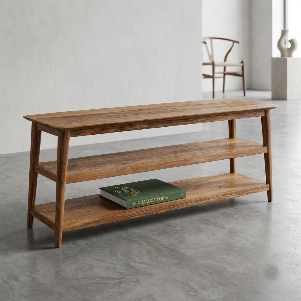 Portola Acacia Wood Media Console Table