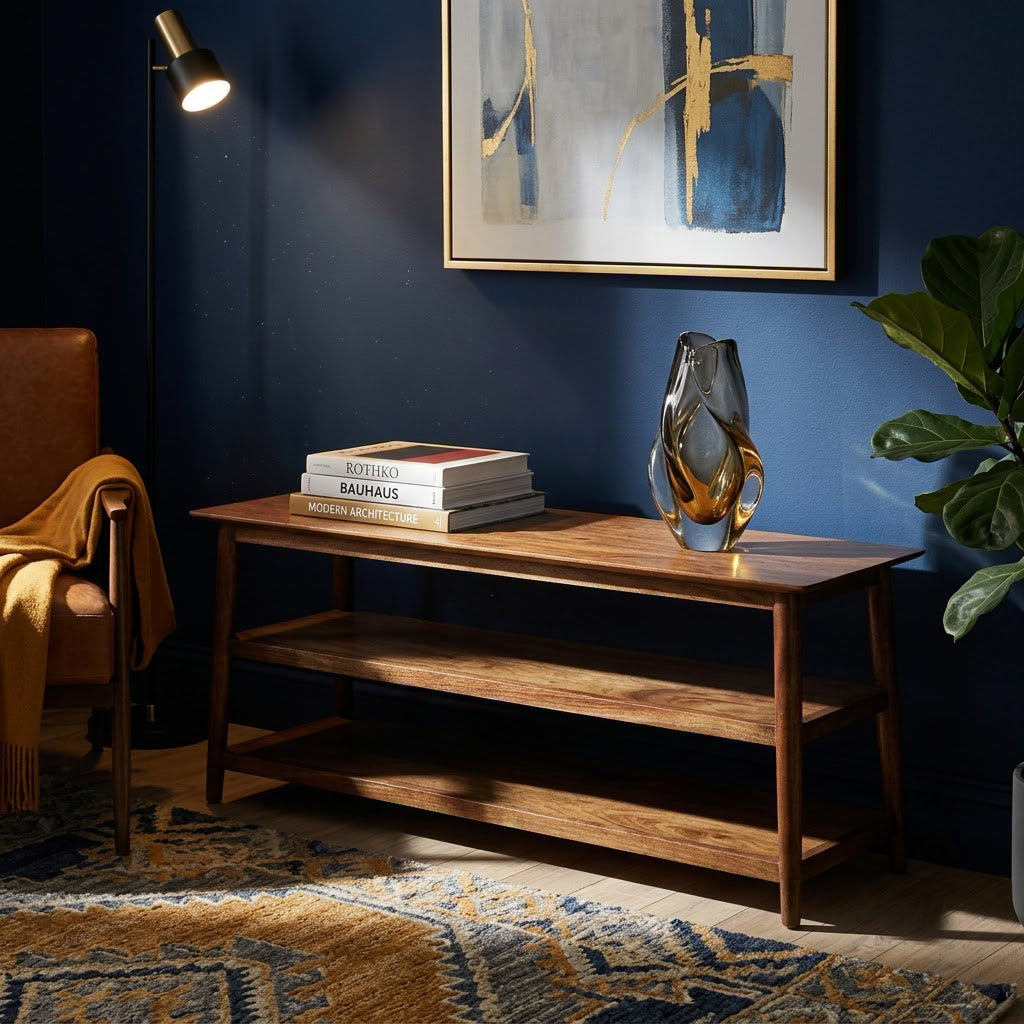 Portola Acacia Wood Media Console Table