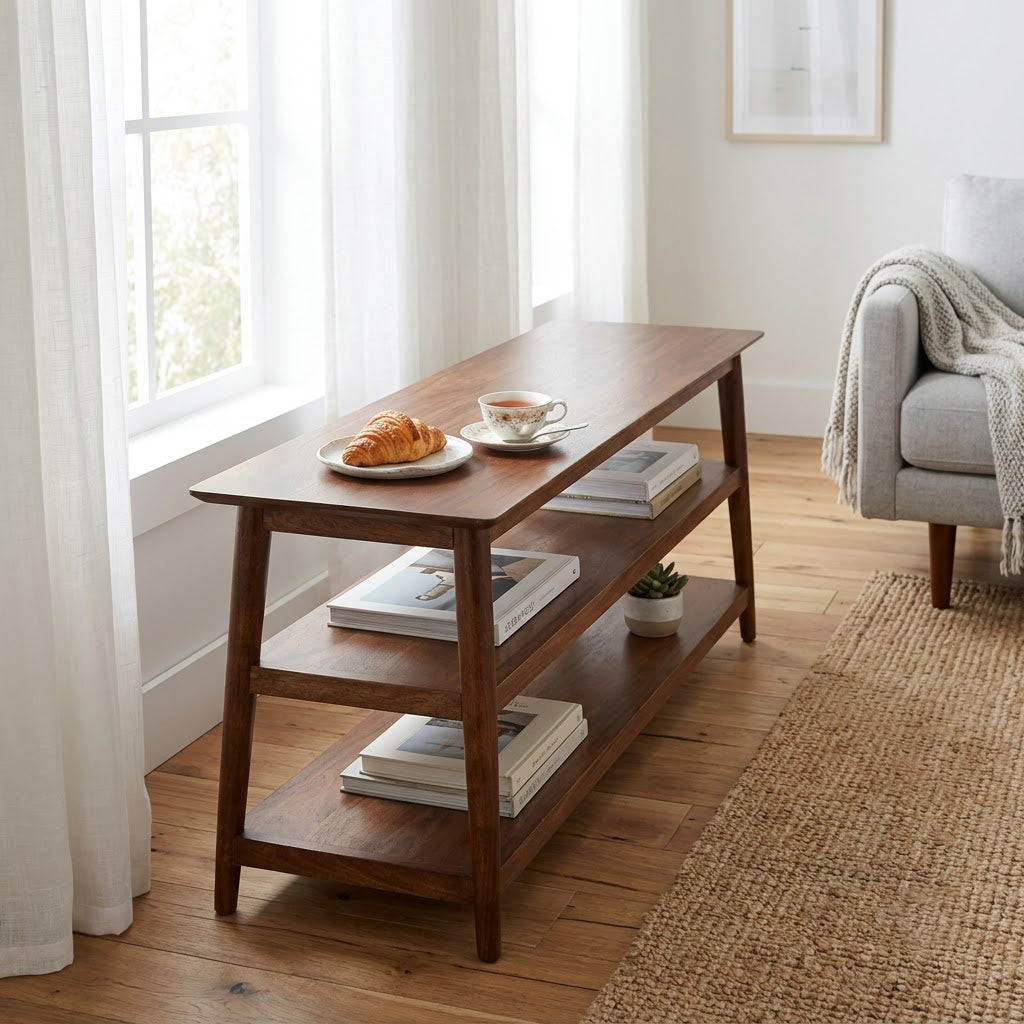 Portola Acacia Wood Media Console Table