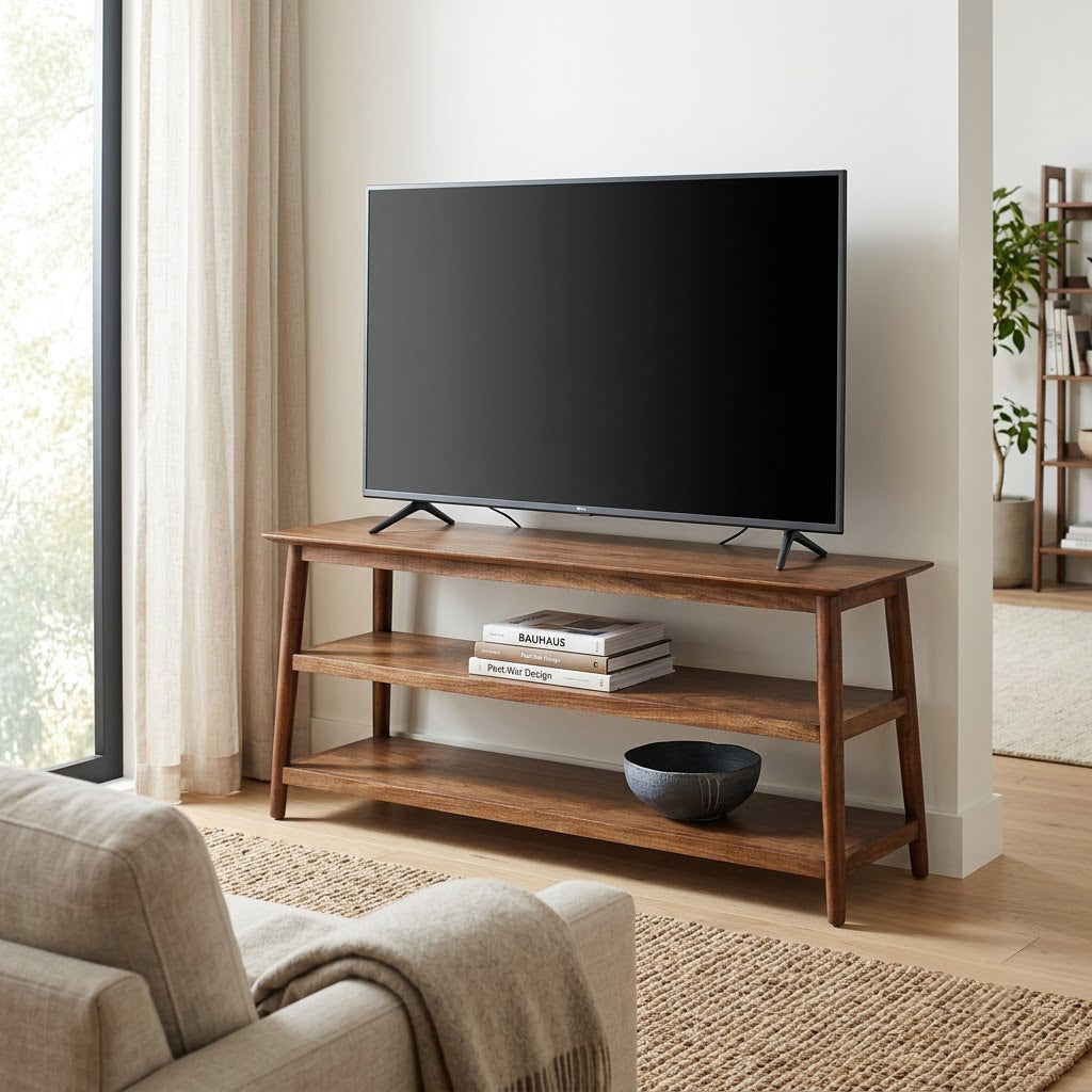 Portola Acacia Wood Media Console Table
