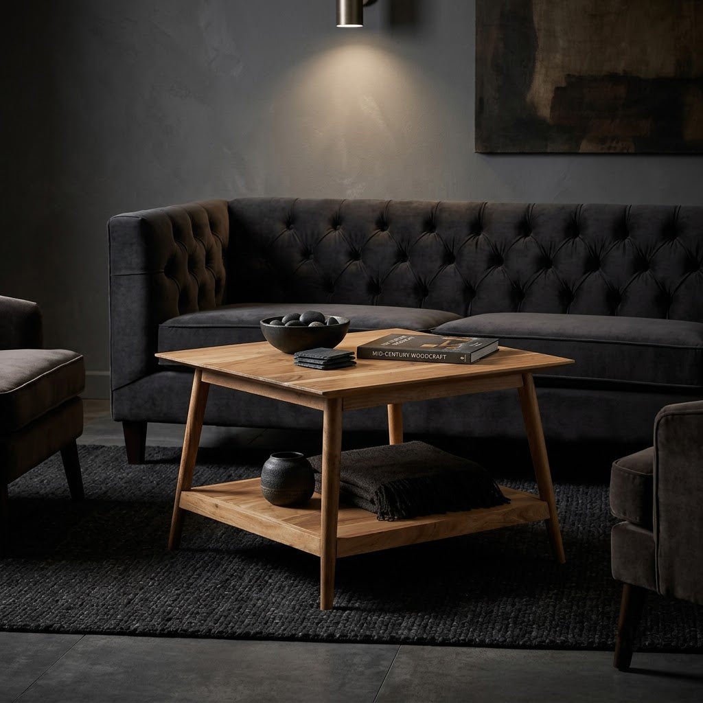 Portola Acacia Wood Square Coffee Table