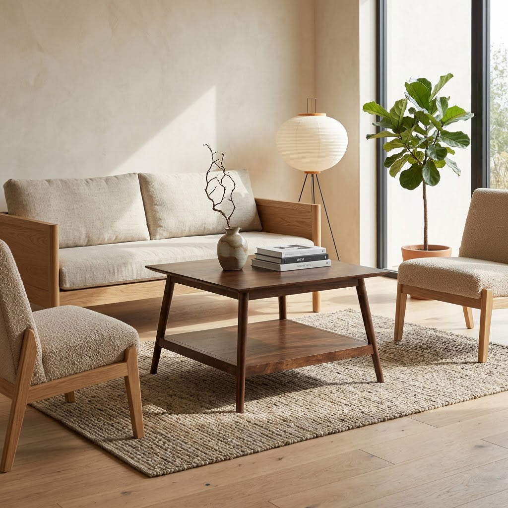 Portola Acacia Wood Square Coffee Table