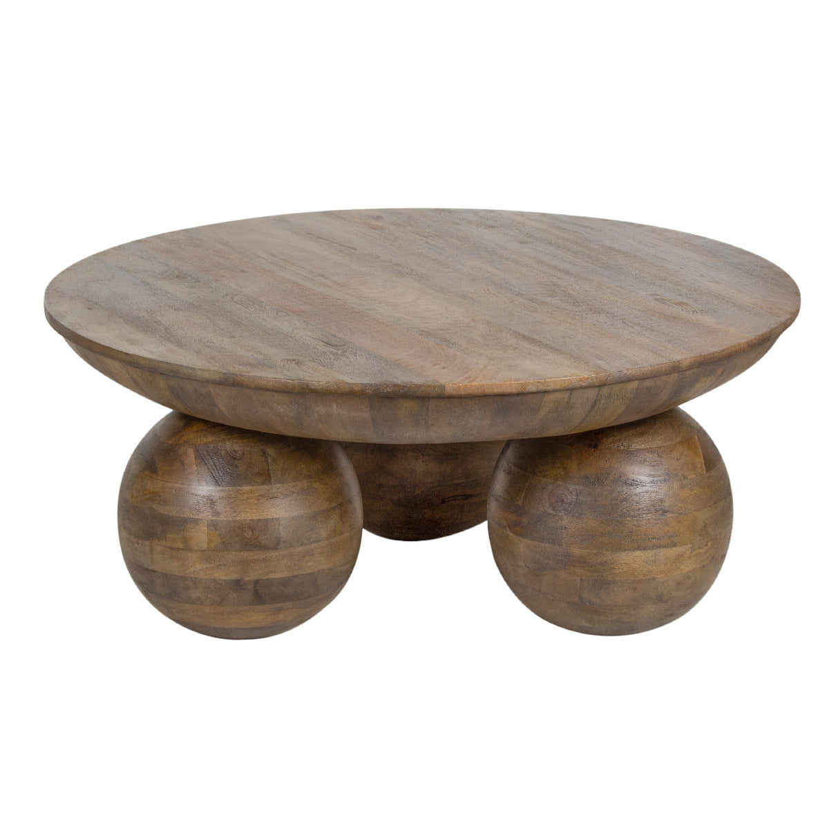 Pot Mango Wood Round Coffee Table