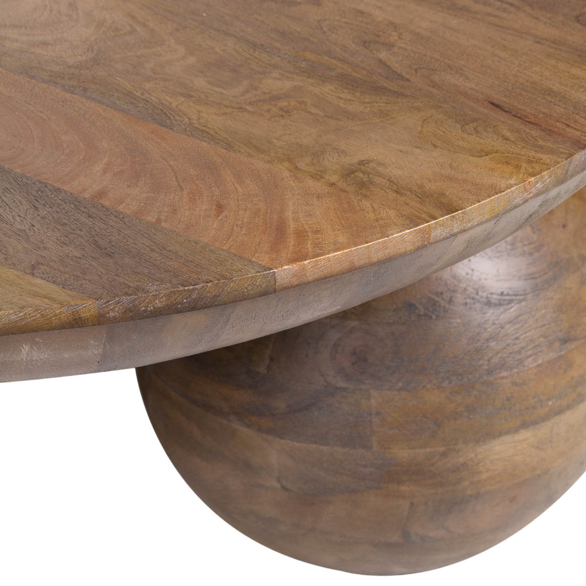 Pot Mango Wood Round Coffee Table