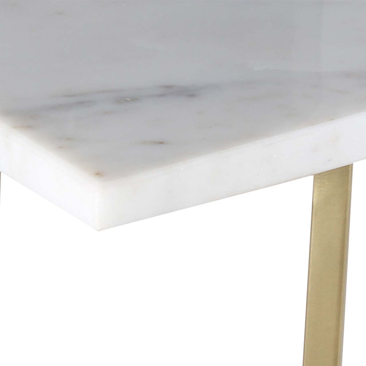 Queens Bridge Marble Top Console Table - Gold Iron