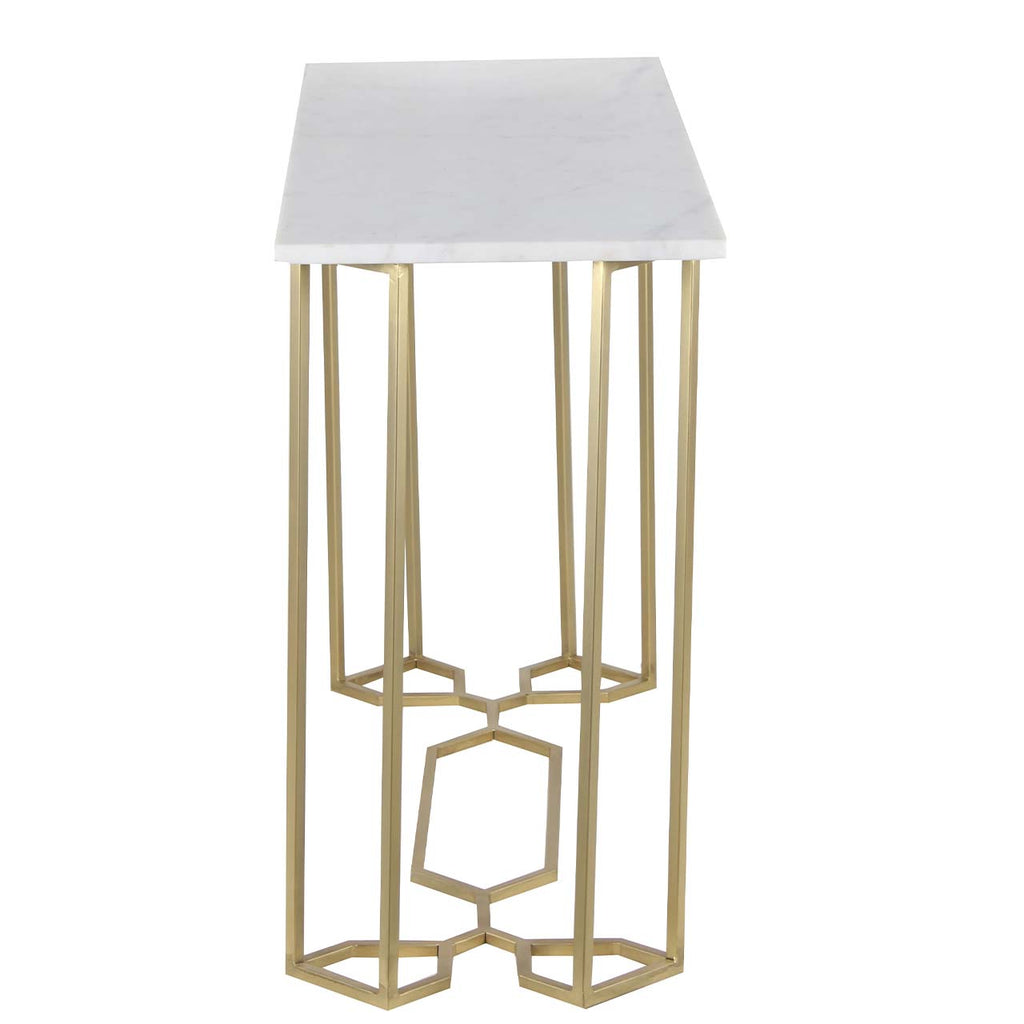 Queens Bridge Marble Top Console Table - Gold Iron