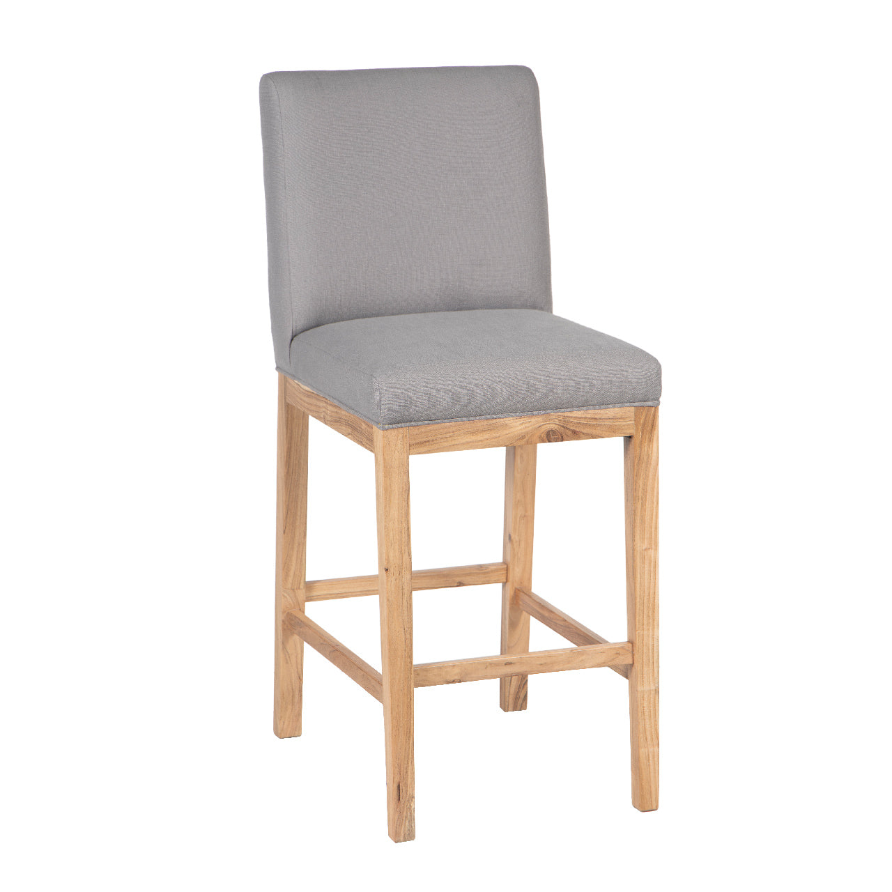 Remmy Acacia Wood Fabric Bar Chair - Natural / Archer Charcoal