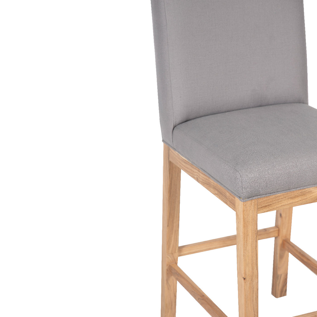 Remmy Acacia Wood Fabric Bar Chair - Natural / Archer Charcoal
