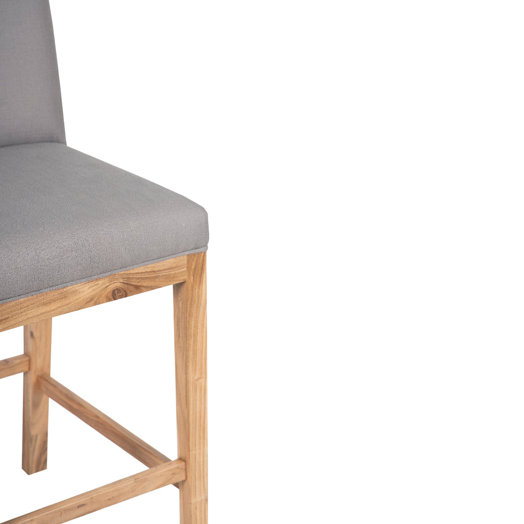 Remmy Acacia Wood Fabric Bar Chair - Natural / Archer Charcoal