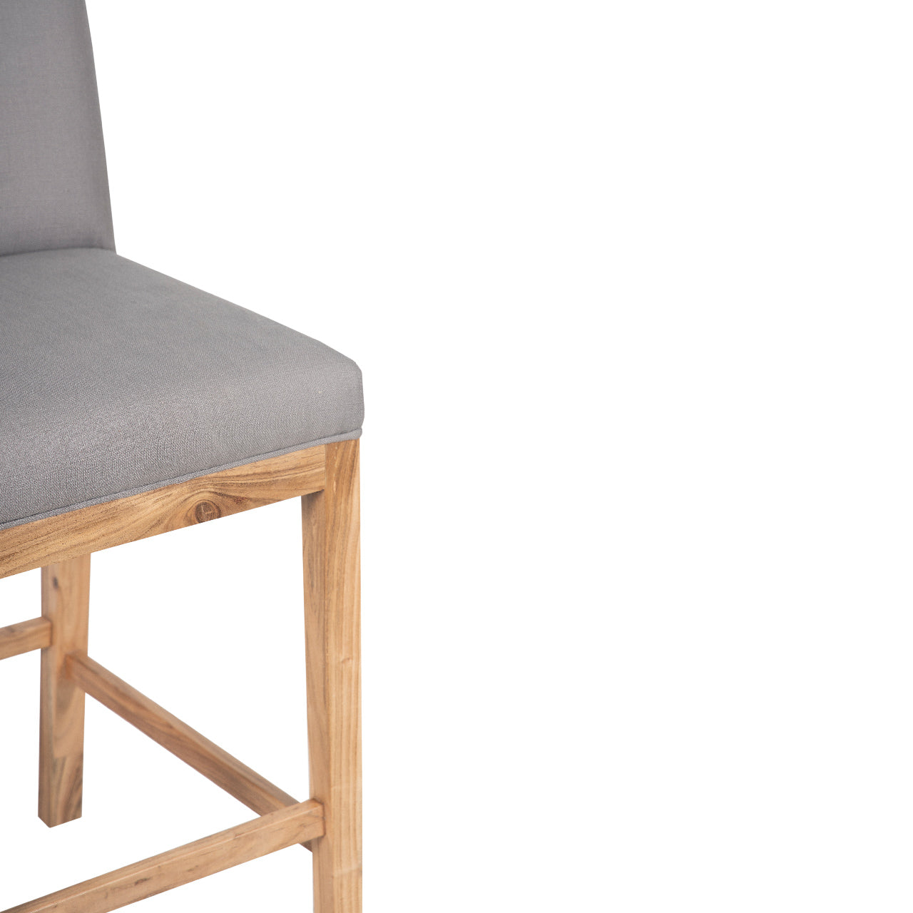 Remmy Acacia Wood Fabric Bar Chair - Natural / Archer Charcoal