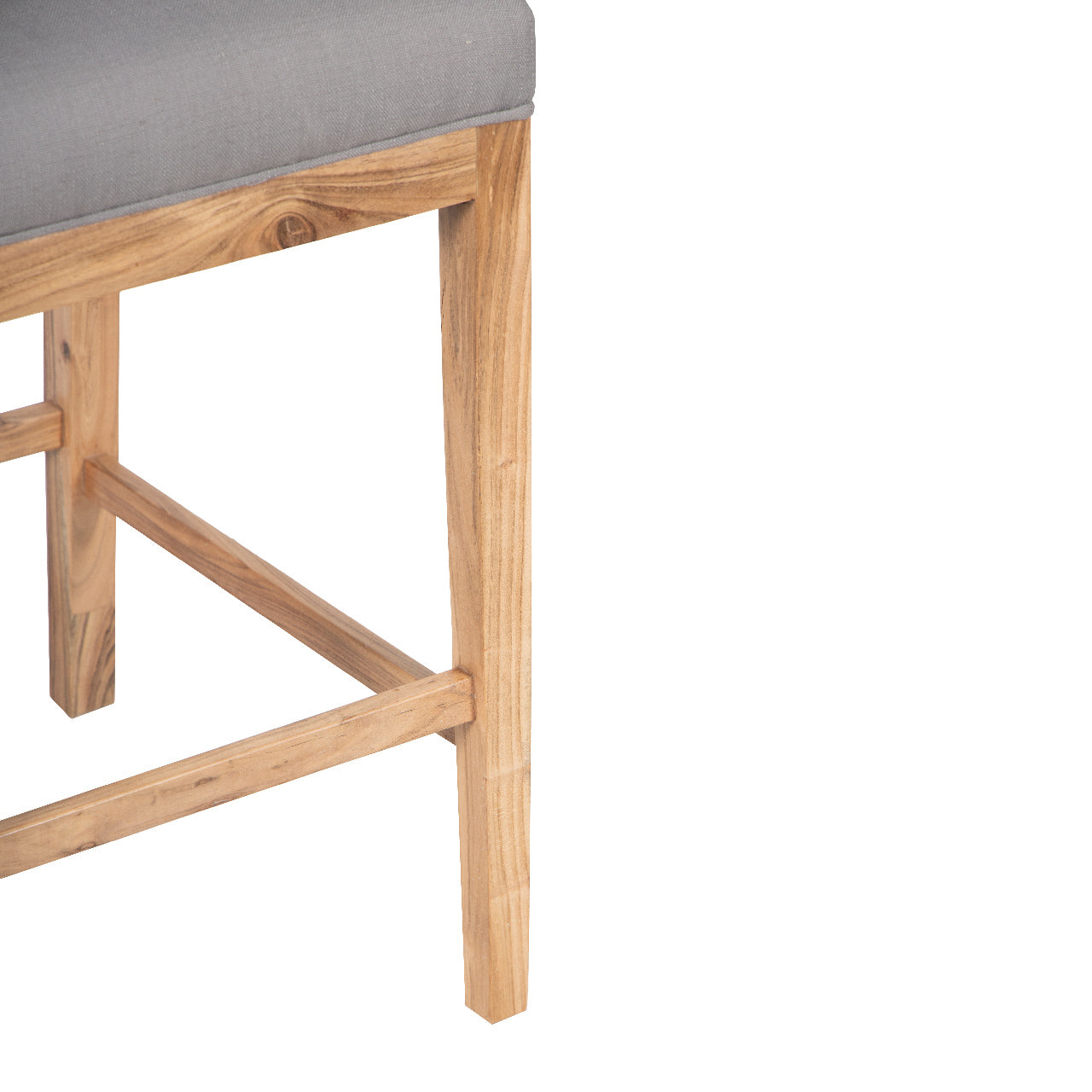 Remmy Acacia Wood Fabric Bar Chair - Natural / Archer Charcoal