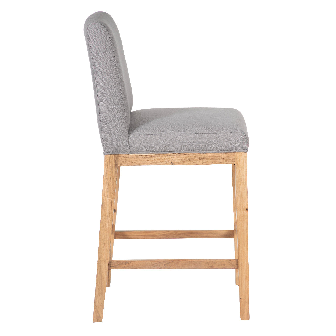 Remmy Acacia Wood Fabric Bar Chair - Natural / Archer Charcoal