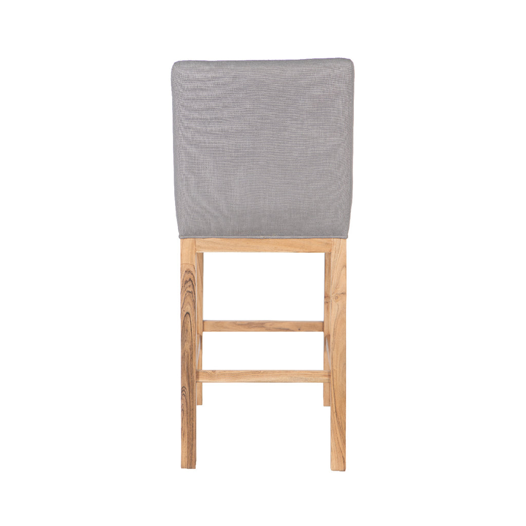Remmy Acacia Wood Fabric Bar Chair - Natural / Archer Charcoal