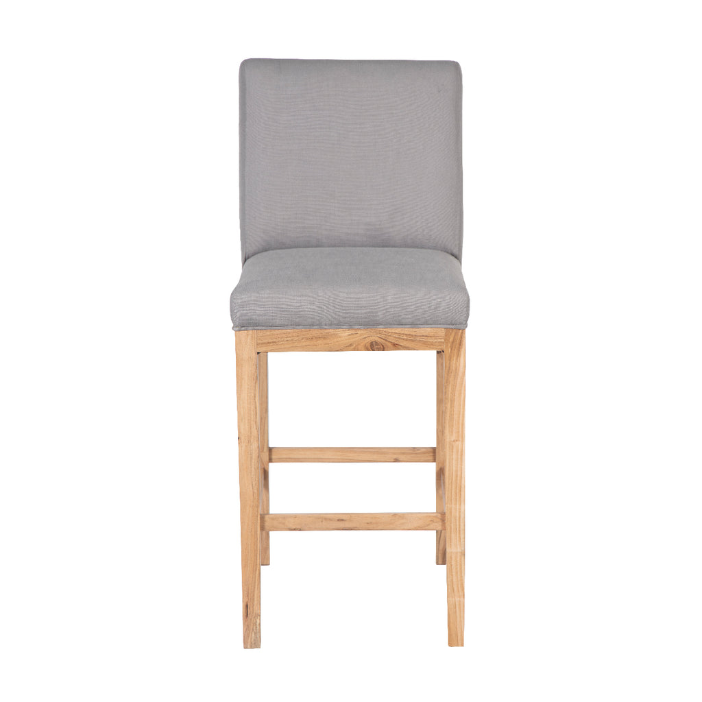Remmy Acacia Wood Fabric Bar Chair - Natural / Archer Charcoal