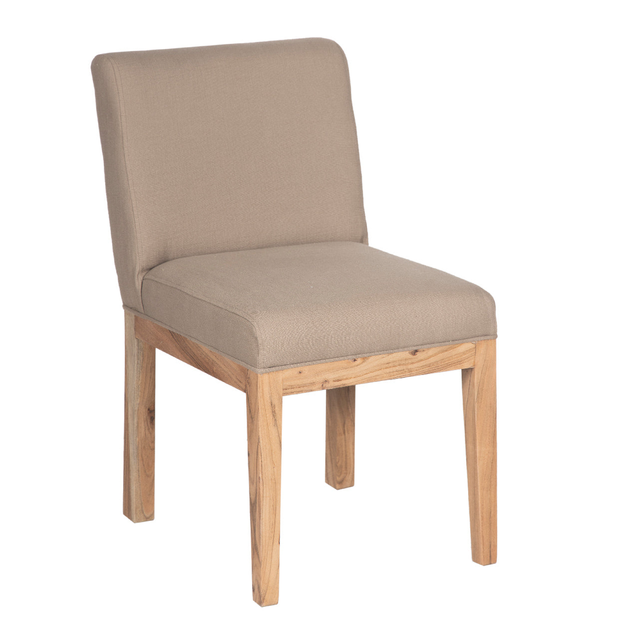 Remmy Acacia Wood Fabric Dining Chair - Natural / Archer Ivory