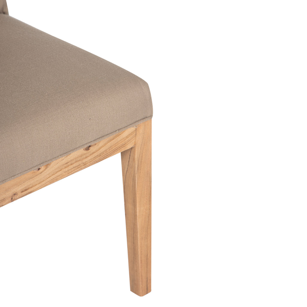 Remmy Acacia Wood Fabric Dining Chair - Natural / Archer Ivory