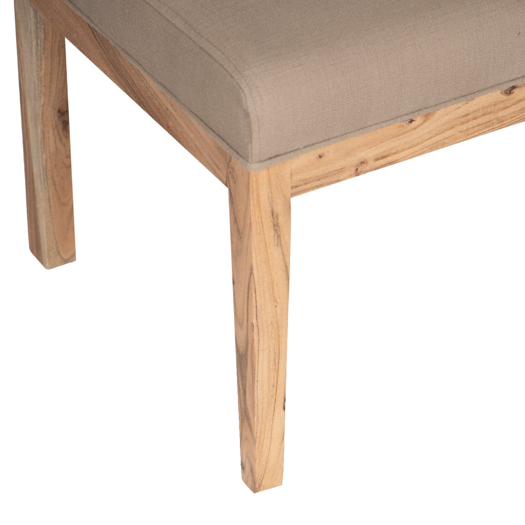 Remmy Acacia Wood Fabric Dining Chair - Natural / Archer Ivory