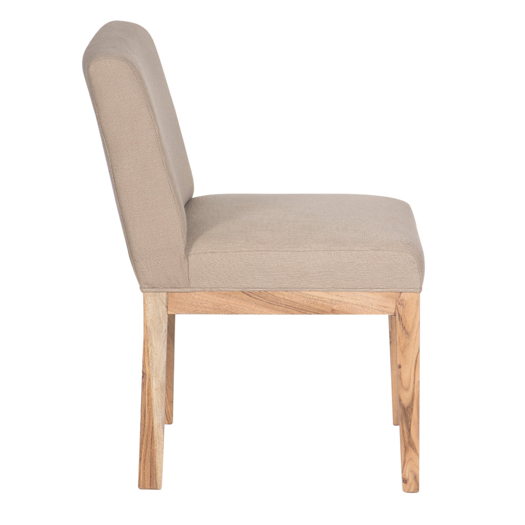 Remmy Acacia Wood Fabric Dining Chair - Natural / Archer Ivory