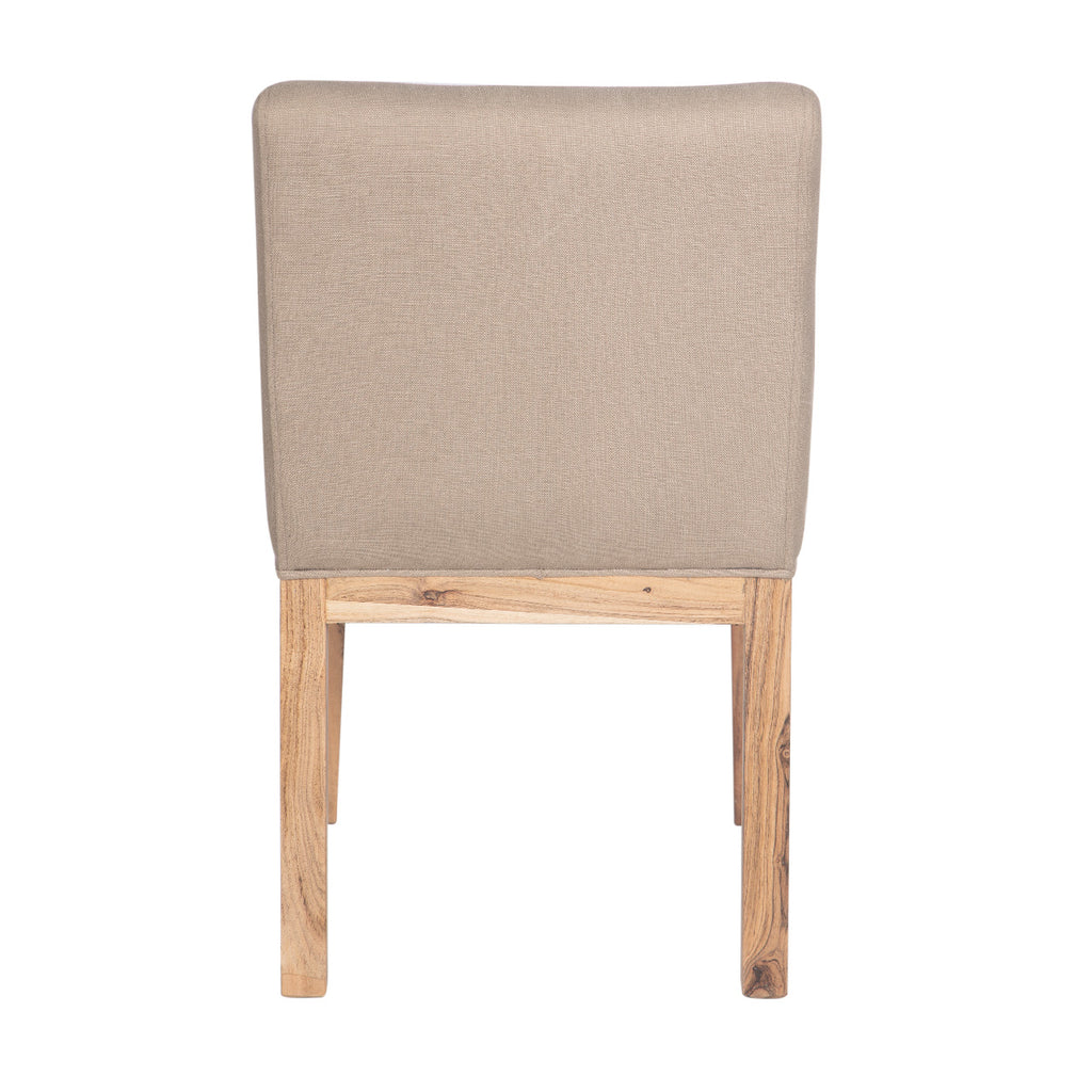 Remmy Acacia Wood Fabric Dining Chair - Natural / Archer Ivory