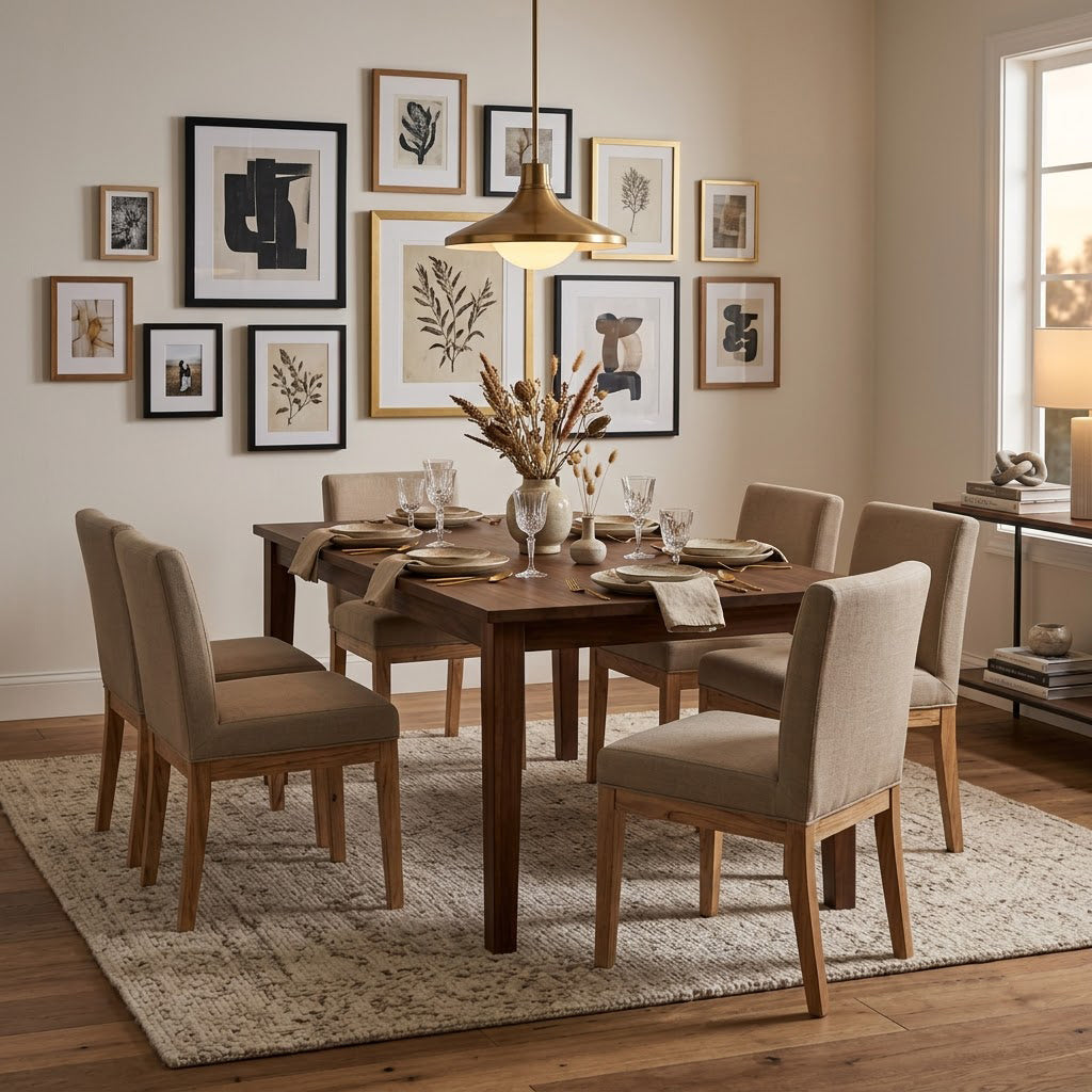 Remmy Acacia Wood Fabric Dining Chair - Natural / Archer Ivory
