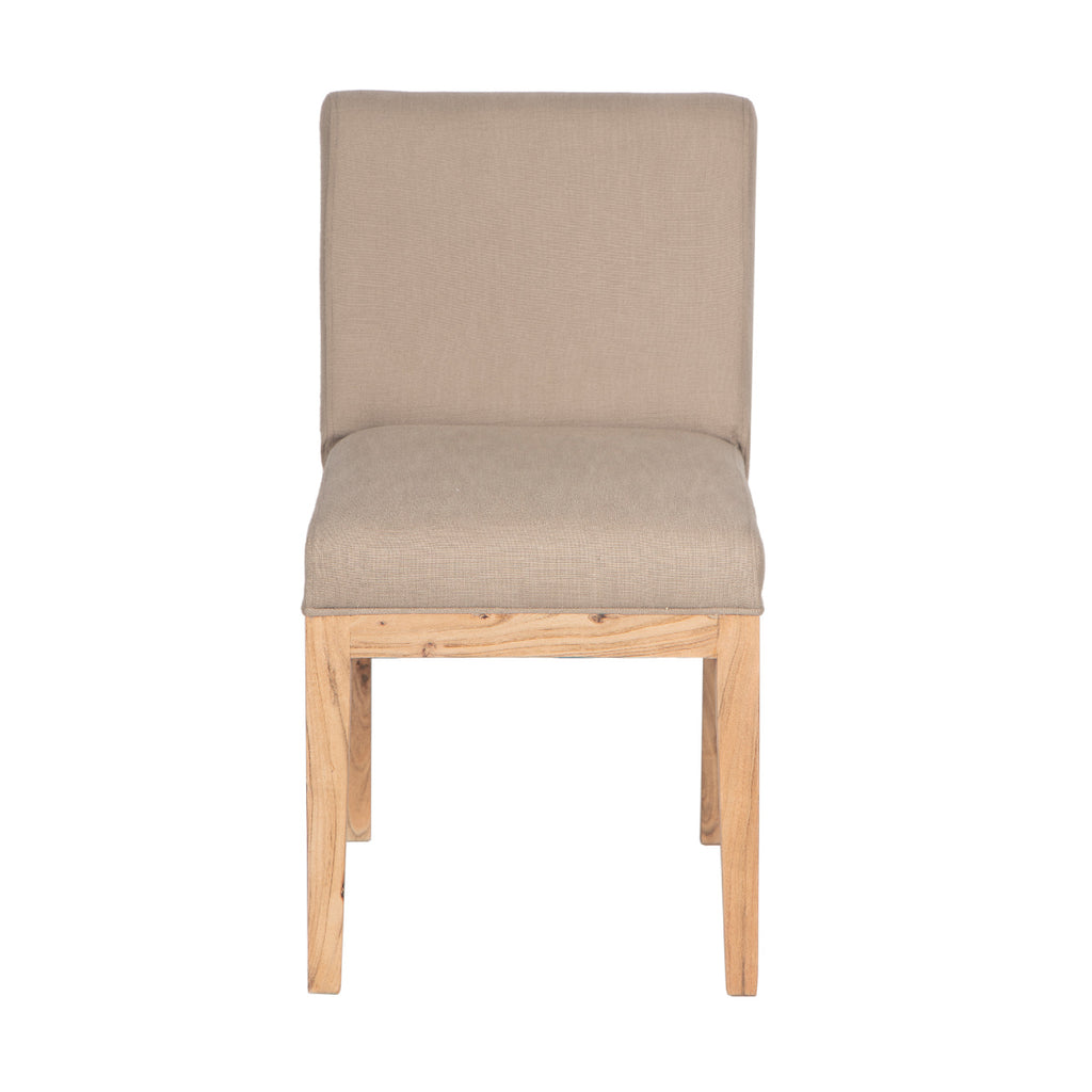 Remmy Acacia Wood Fabric Dining Chair - Natural / Archer Ivory