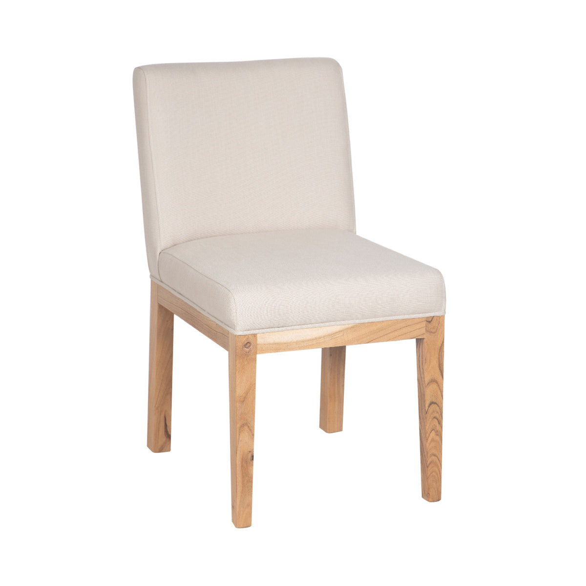 Remmy Acacia Wood Fabric Dining Chair - Natural / Archer Ivory