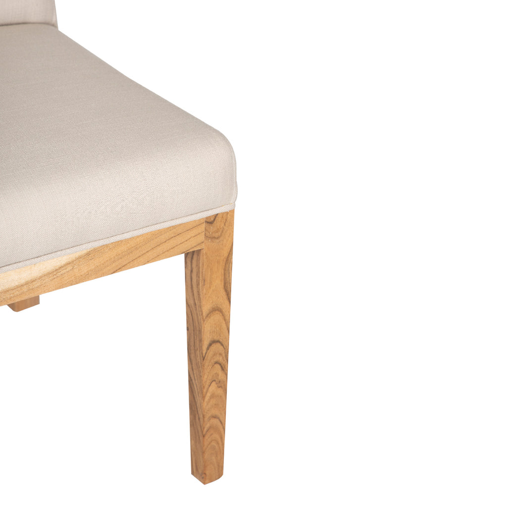 Remmy Acacia Wood Fabric Dining Chair - Natural / Archer Ivory
