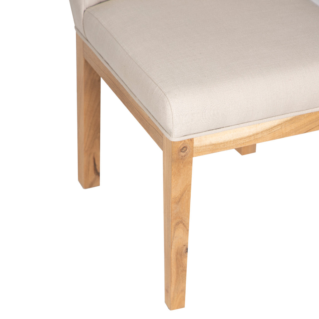 Remmy Acacia Wood Fabric Dining Chair - Natural / Archer Ivory