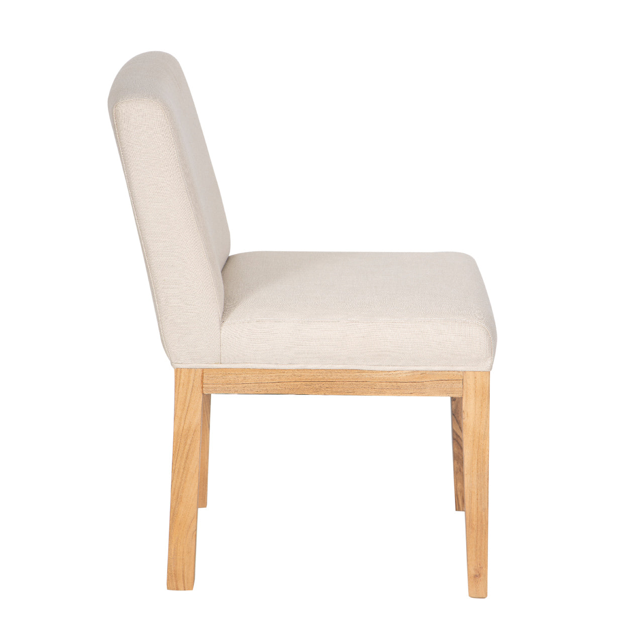 Remmy Acacia Wood Fabric Dining Chair - Natural / Archer Ivory