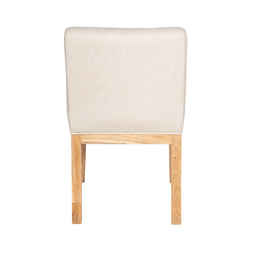 Remmy Acacia Wood Fabric Dining Chair - Natural / Archer Ivory