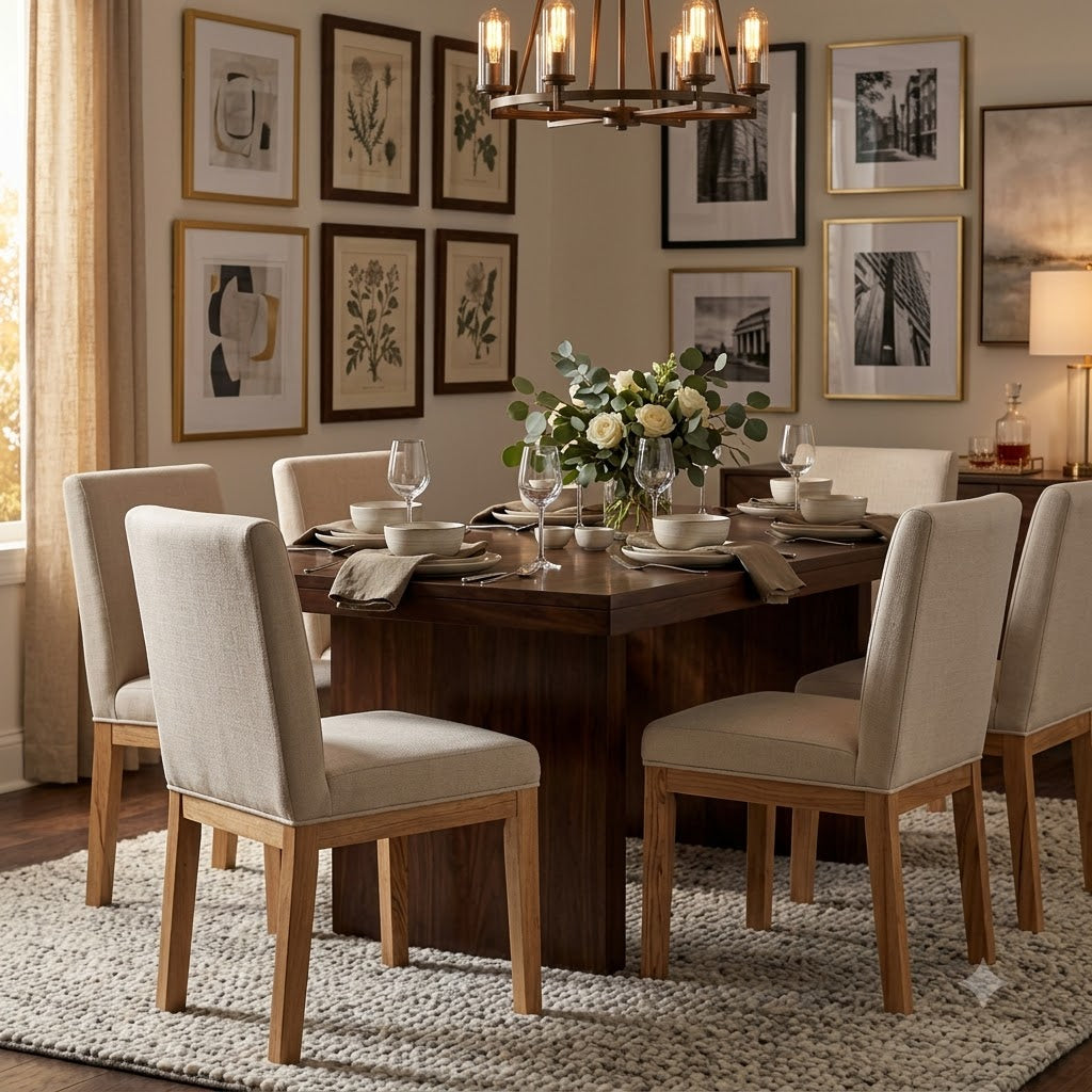 Remmy Acacia Wood Fabric Dining Chair - Natural / Archer Ivory