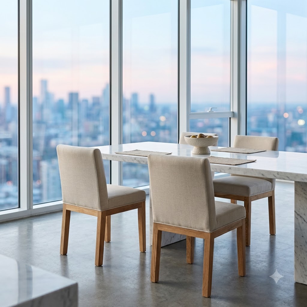 Remmy Acacia Wood Fabric Dining Chair - Natural / Archer Ivory