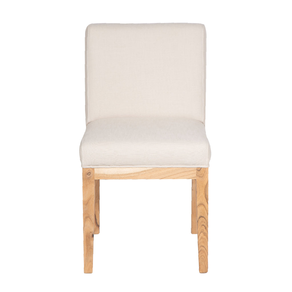 Remmy Acacia Wood Fabric Dining Chair - Natural / Archer Ivory