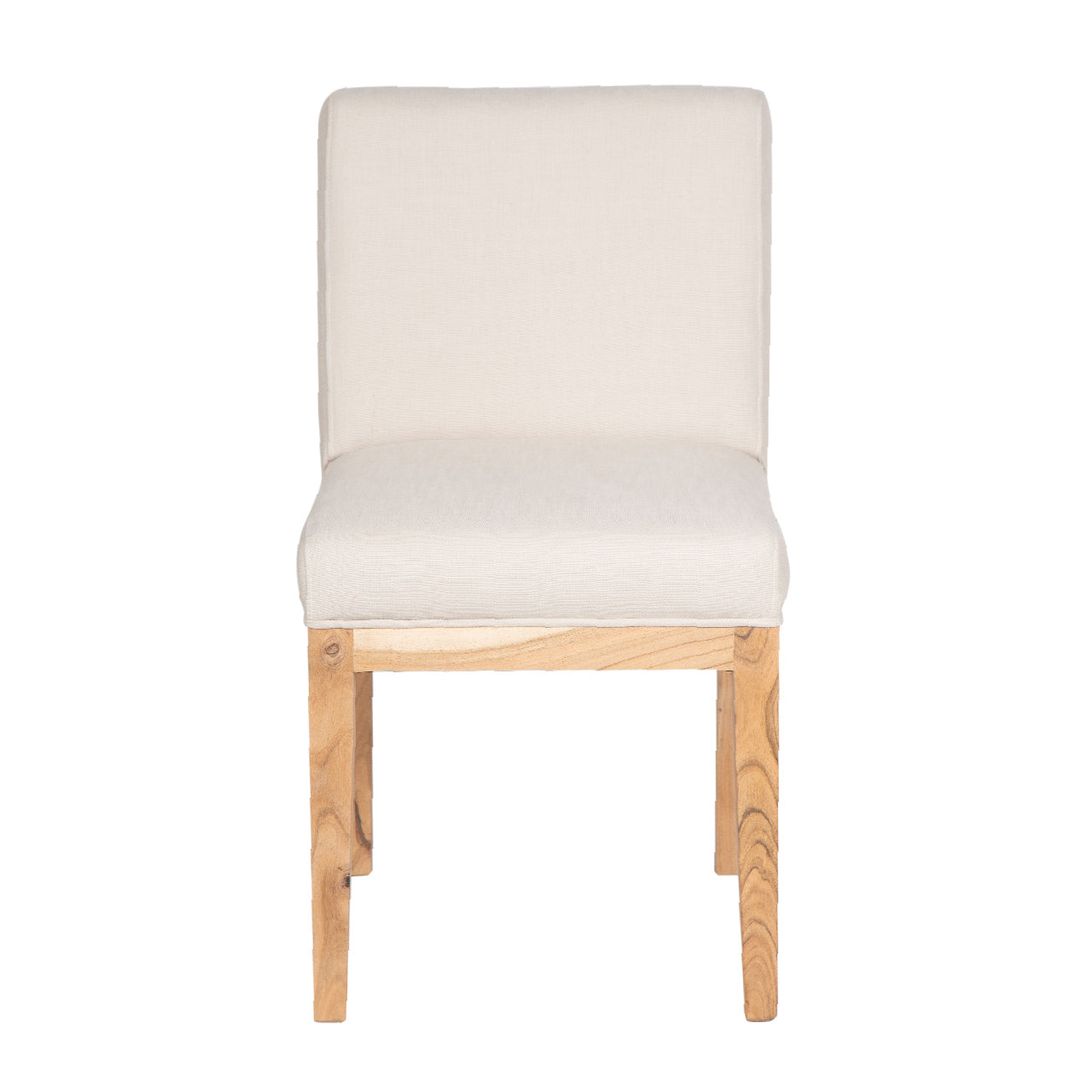 Remmy Acacia Wood Fabric Dining Chair - Natural / Archer Ivory