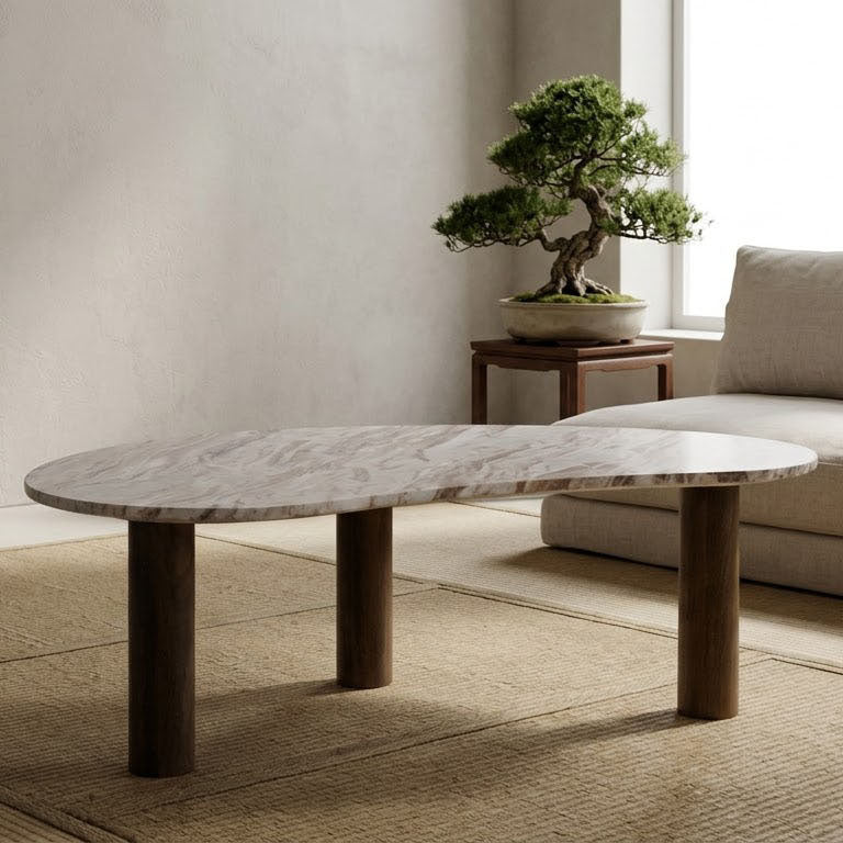 Retro Coffee Table Marble Top Sanwar Marble