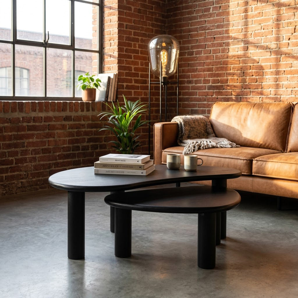 Retro Mango Wood Nesting Coffee Table