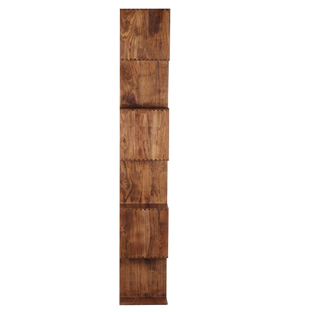 Riyad Acacia Wood 6 Compartment Bookcase