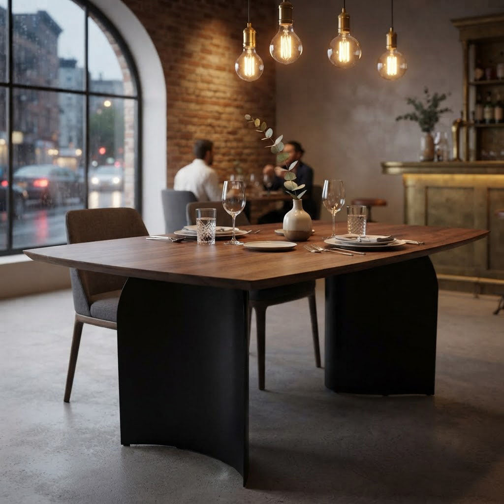 Ronal Rectangular Acacia Veneer Dininig Table