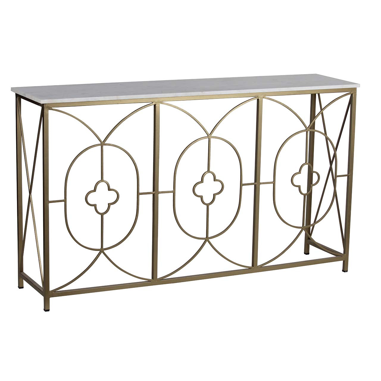 Rouge Marble Top Console Table Gold Iron