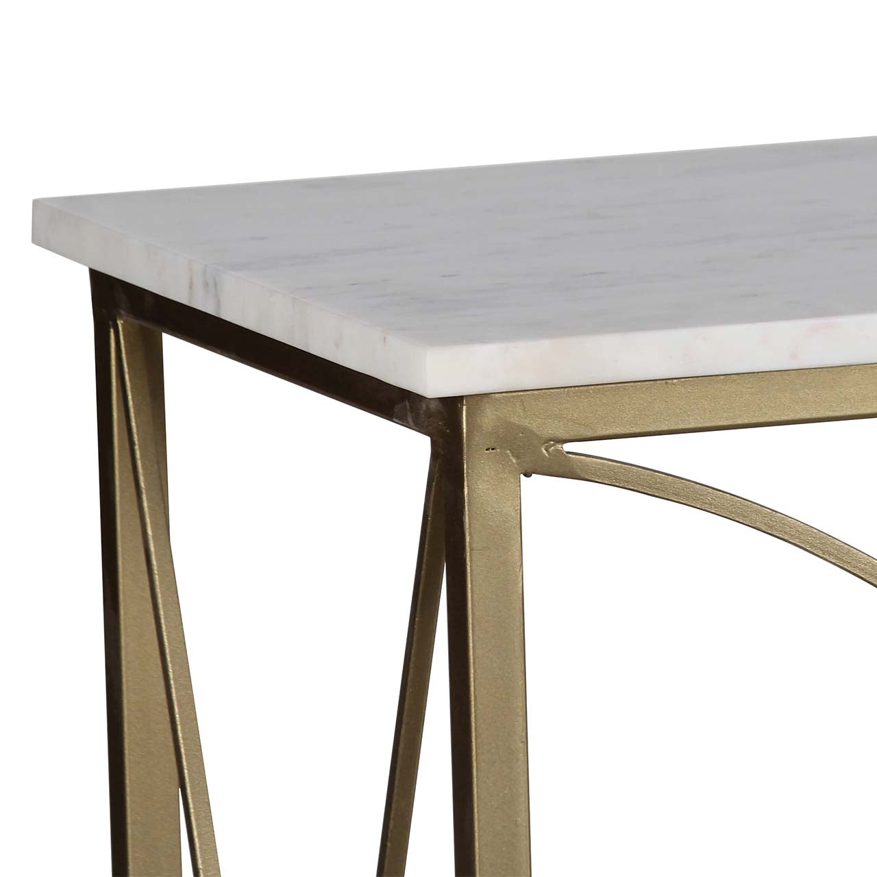 Rouge Marble Top Console Table Gold Iron
