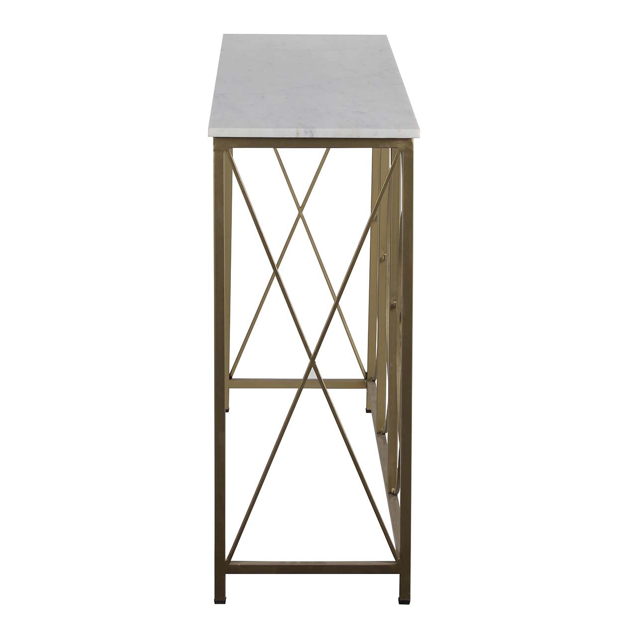 Rouge Marble Top Console Table Gold Iron