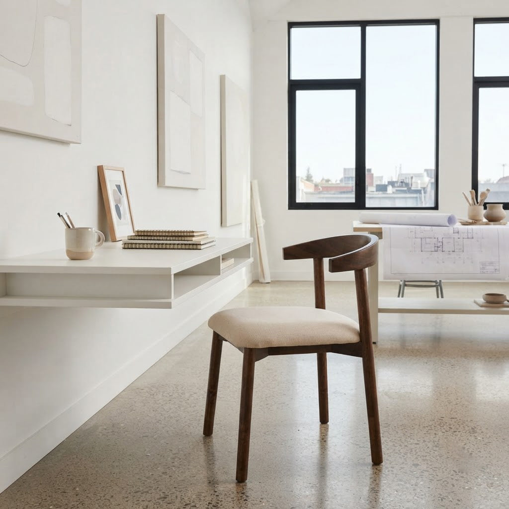 Nice Round Back Acacia Wood Dining Chair