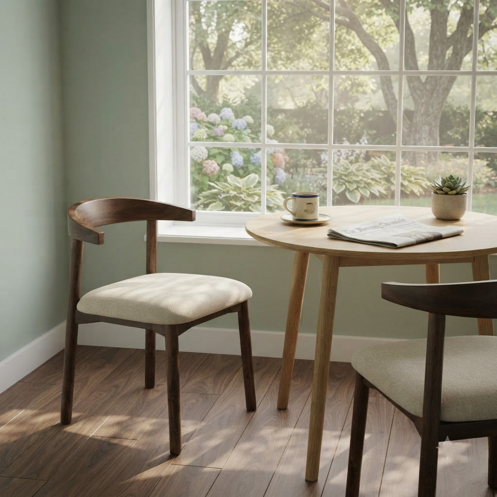 Nice Round Back Acacia Wood Dining Chair