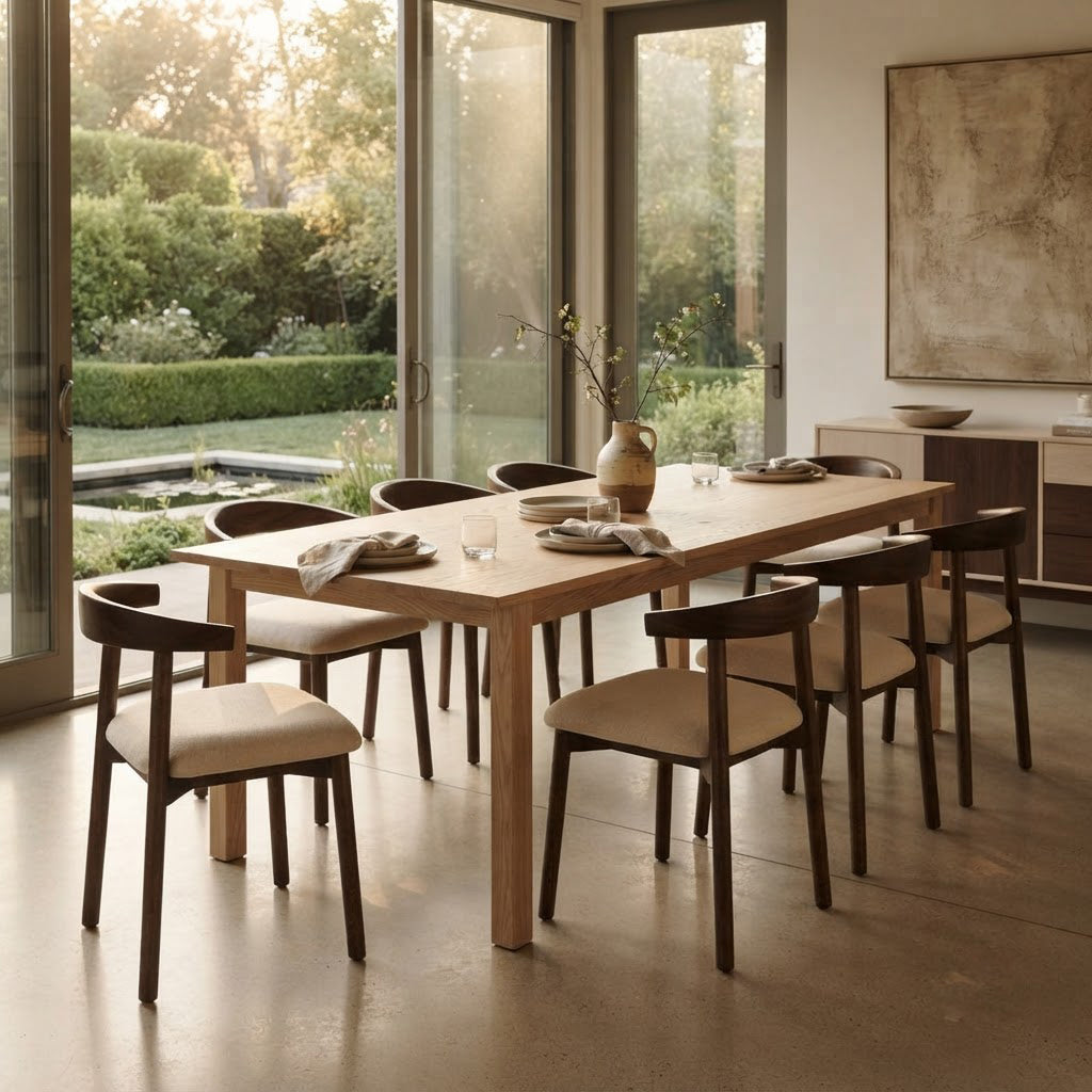 Nice Round Back Acacia Wood Dining Chair
