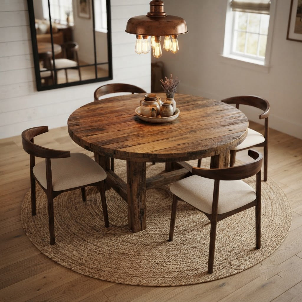 Nice Round Back Acacia Wood Dining Chair