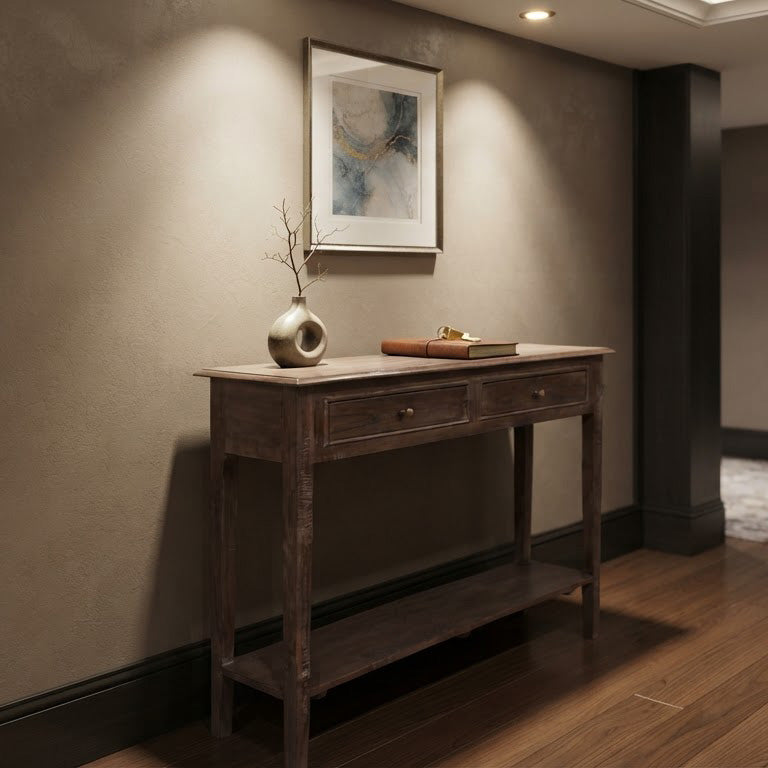 Sana Acacia Wood MDF Console Table - Slate Grey