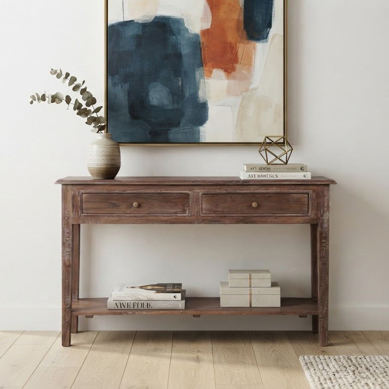 Sana Acacia Wood MDF Console Table - Slate Grey