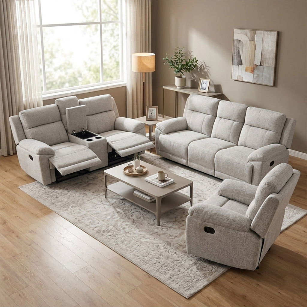 Santa Barbara Fabric Recliner Arm Chair - Beige