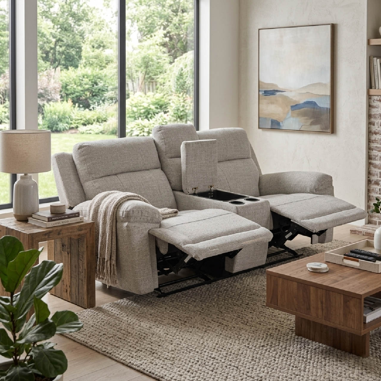 Santa Barbara Fabric Recliner Loveseat - Beige