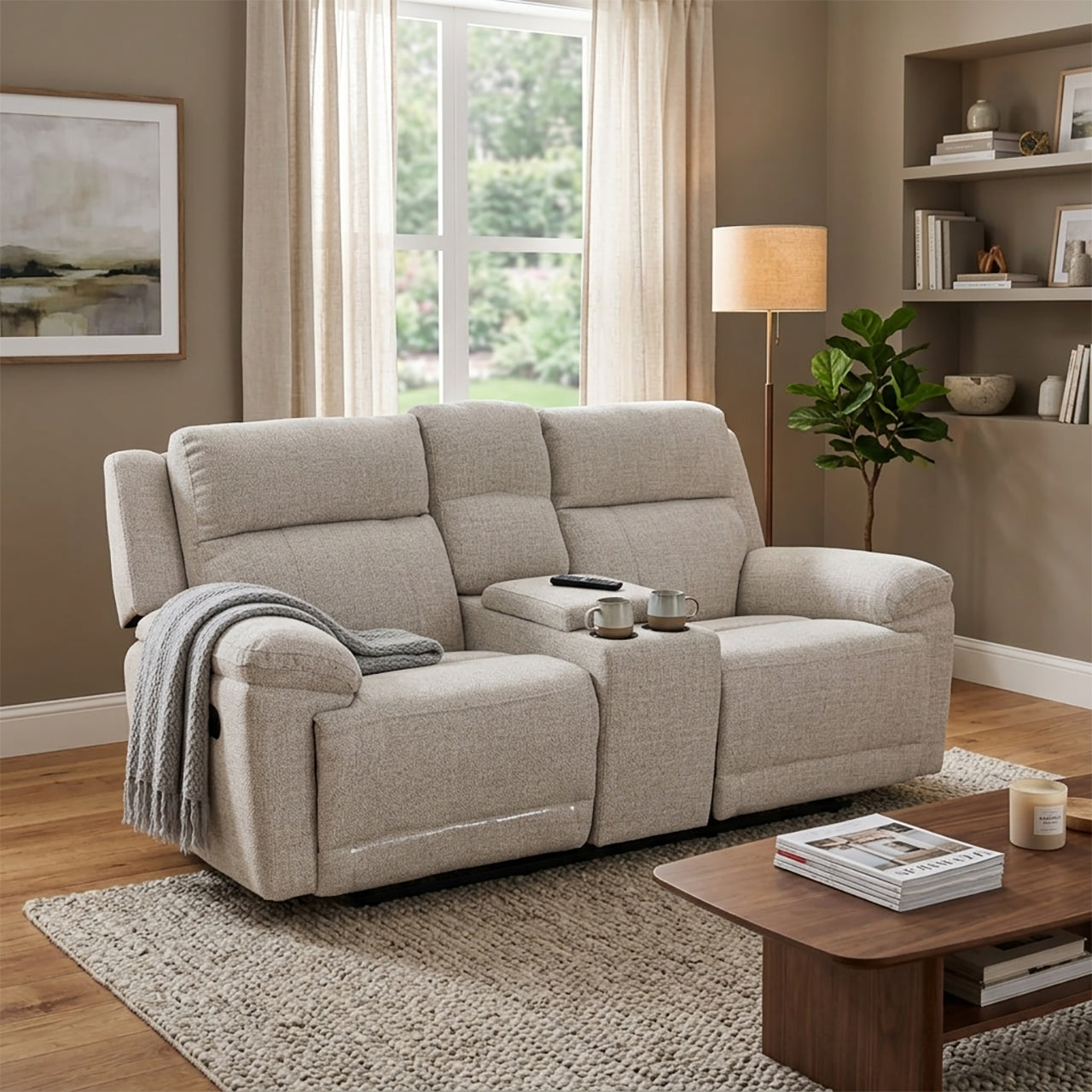 Santa Barbara Fabric Recliner Loveseat - Beige